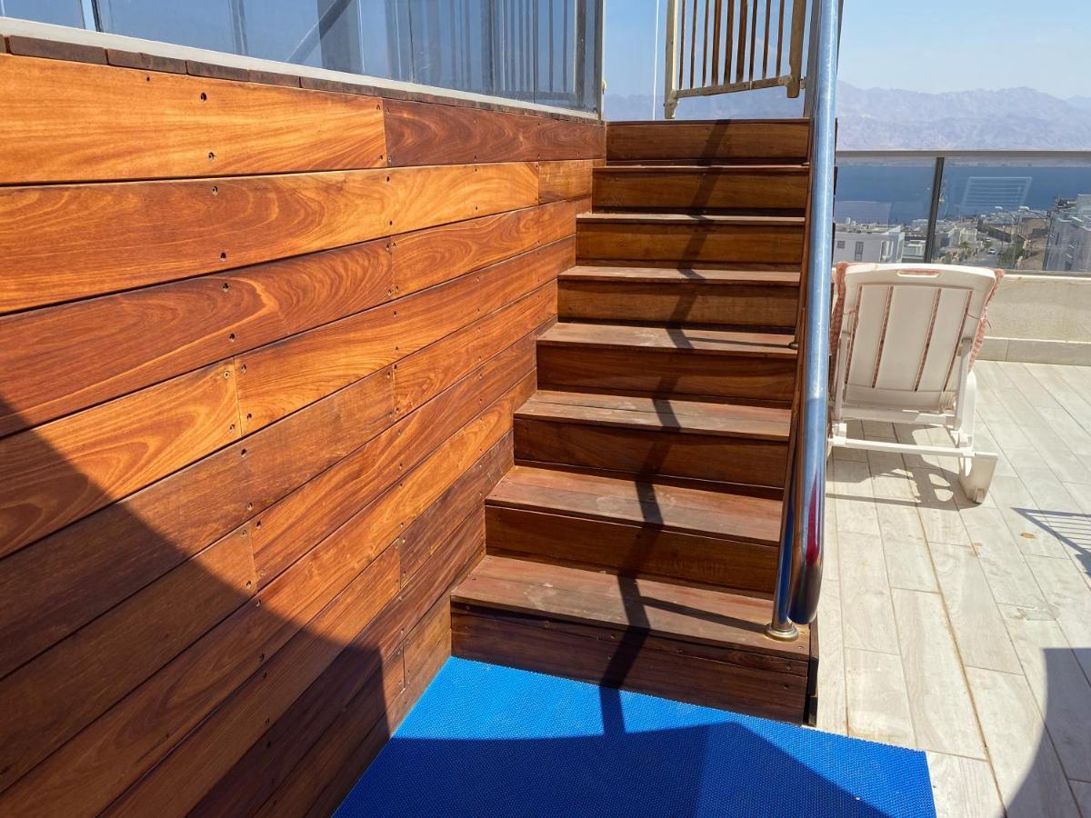 Apartament Stunning Penthouse With Sea Views And Private Heated Pool Ejlat Zewnętrze zdjęcie