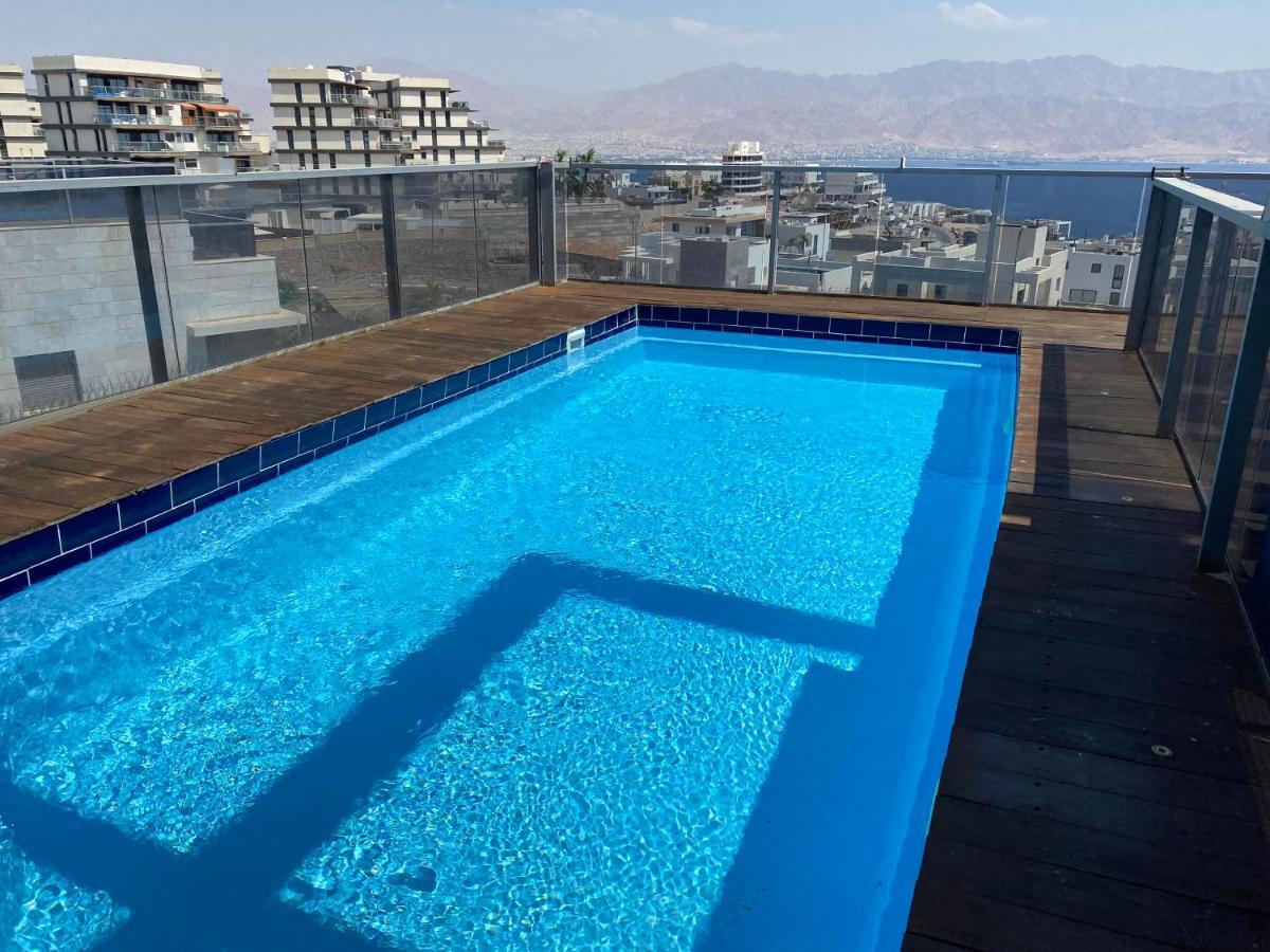 Apartament Stunning Penthouse With Sea Views And Private Heated Pool Ejlat Zewnętrze zdjęcie