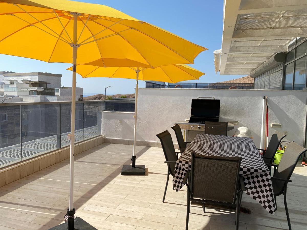Apartament Stunning Penthouse With Sea Views And Private Heated Pool Ejlat Zewnętrze zdjęcie