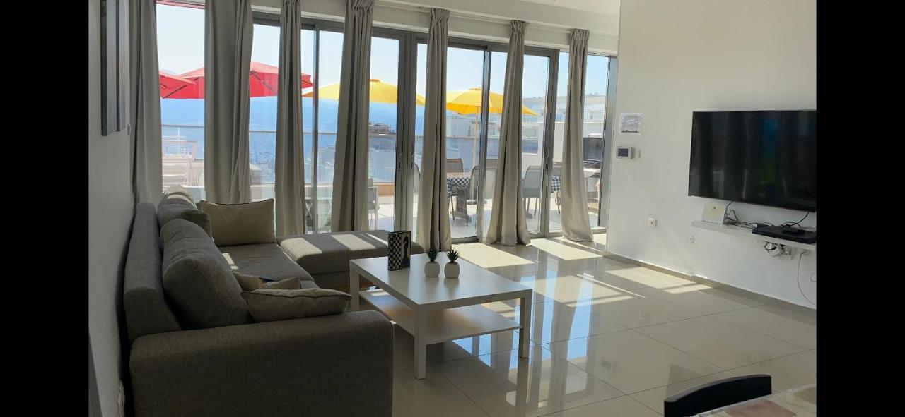 Apartament Stunning Penthouse With Sea Views And Private Heated Pool Ejlat Zewnętrze zdjęcie