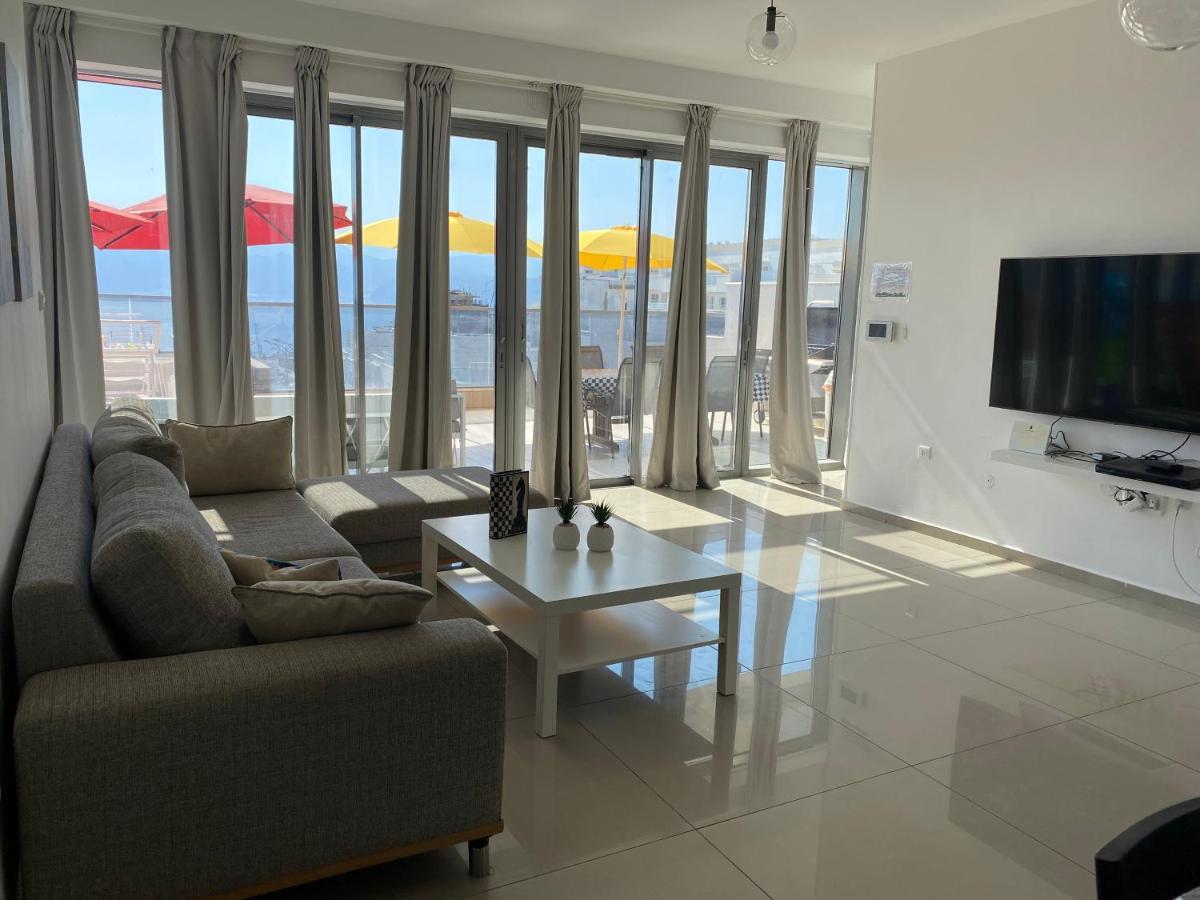 Apartament Stunning Penthouse With Sea Views And Private Heated Pool Ejlat Zewnętrze zdjęcie