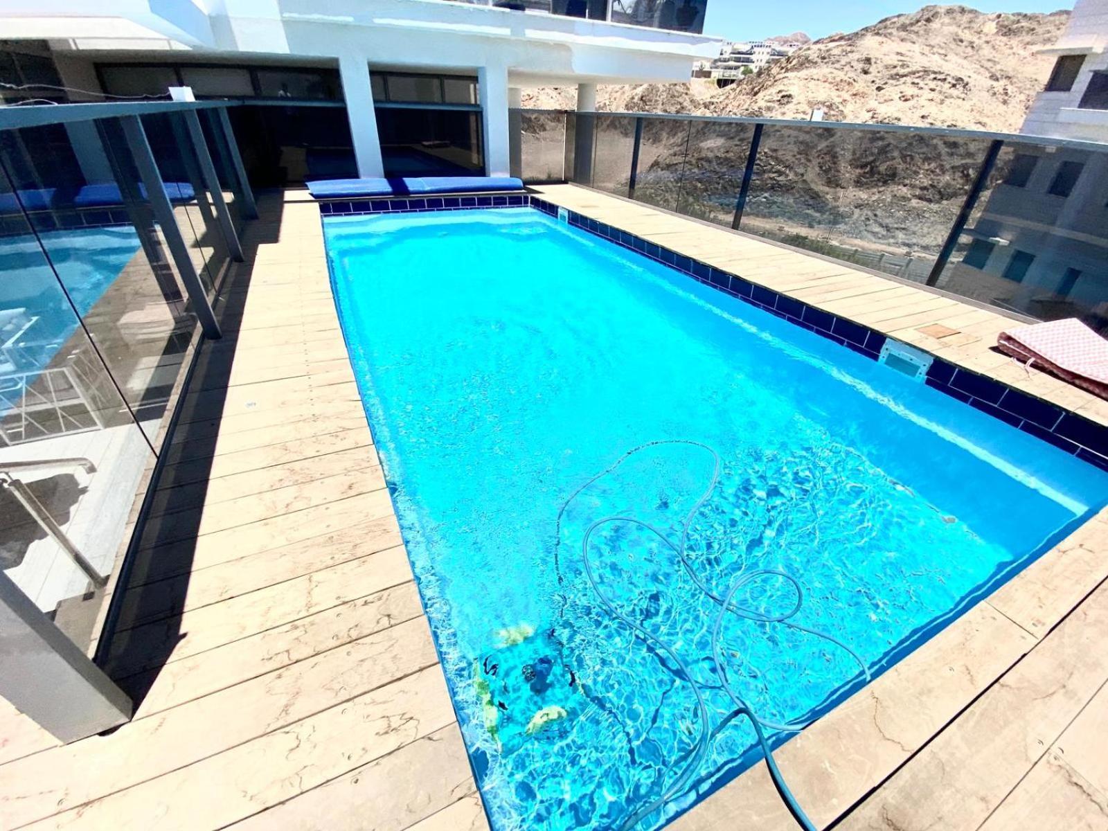 Apartament Stunning Penthouse With Sea Views And Private Heated Pool Ejlat Zewnętrze zdjęcie